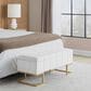 Lumisource Midas Storage Bench with White Velvet Cushion in Gold, , large