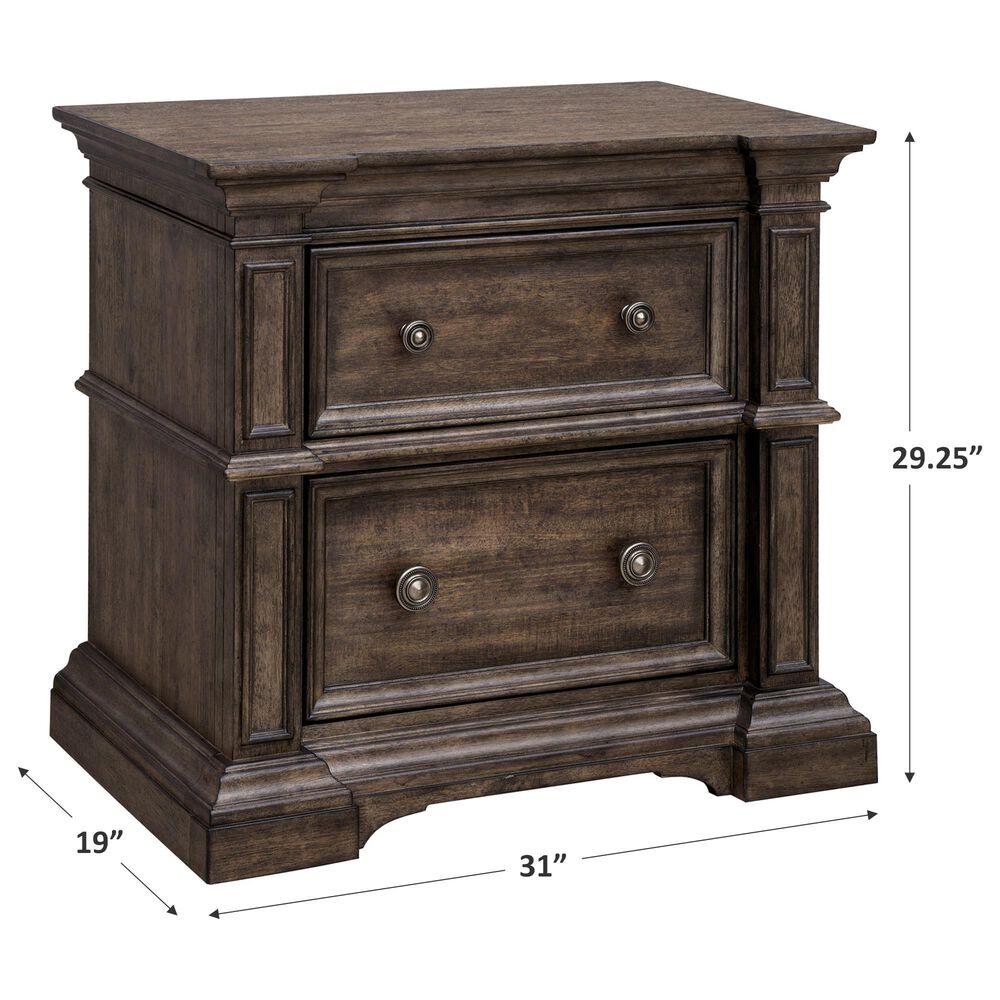 Chapel Hill Woodbury 2-Drawer Nightstand in Brown, , large