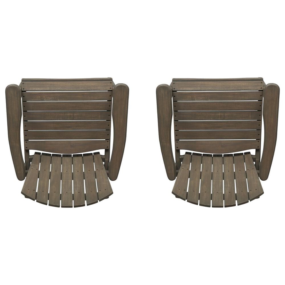 Hearth and Haven Outdoor Adirondack Dining Chair in Grey (Set of 2), , large
