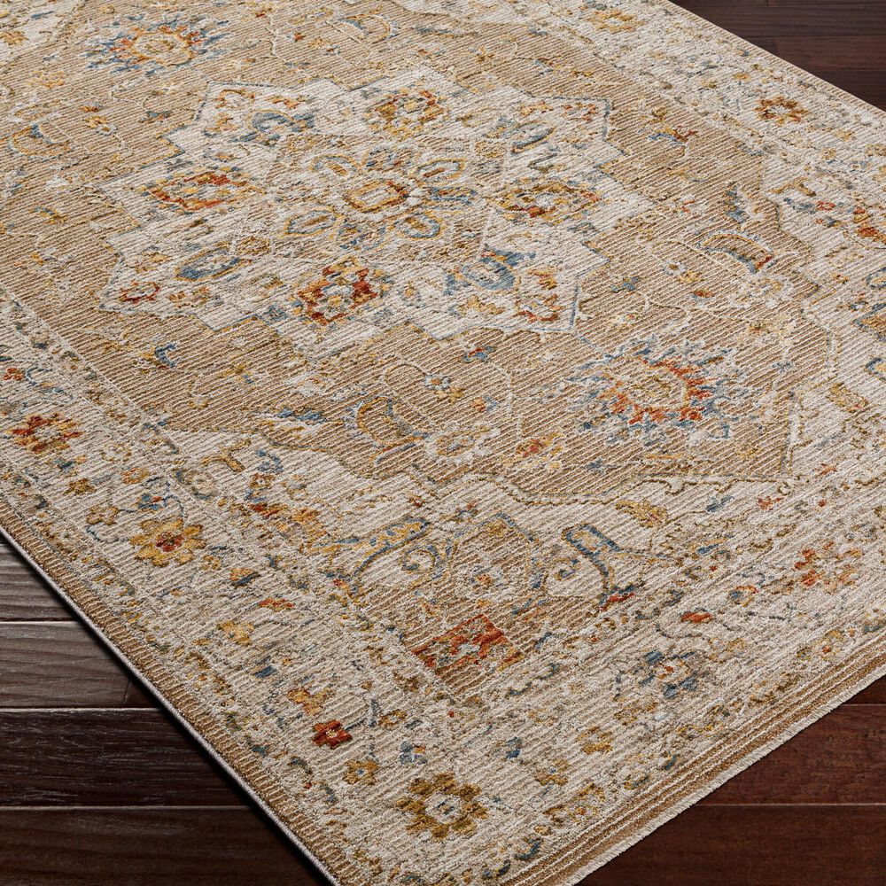 Surya Reina Tan, Light Gray, Medium Gray, Cream, Light Brown, Denim, Rust and Mustard 5&#39; x 7&#39;5&quot; Area Rug, , large