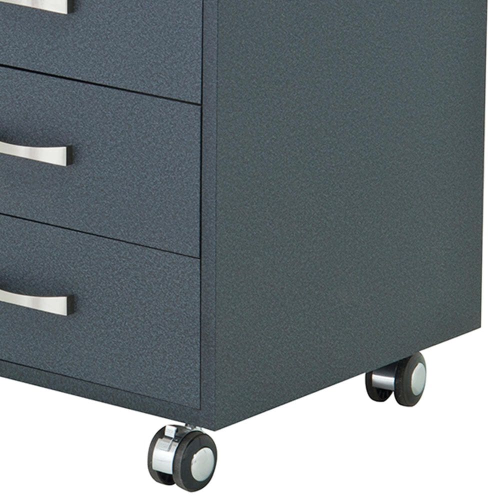 Rta Products Llc Rolling Storage Cabinet with Frosted Glass Top in Graphite, , large