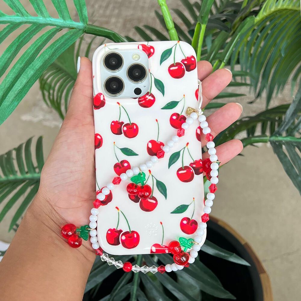 Velvet Caviar Phone Charm in Mon Cheri Cherry, , large