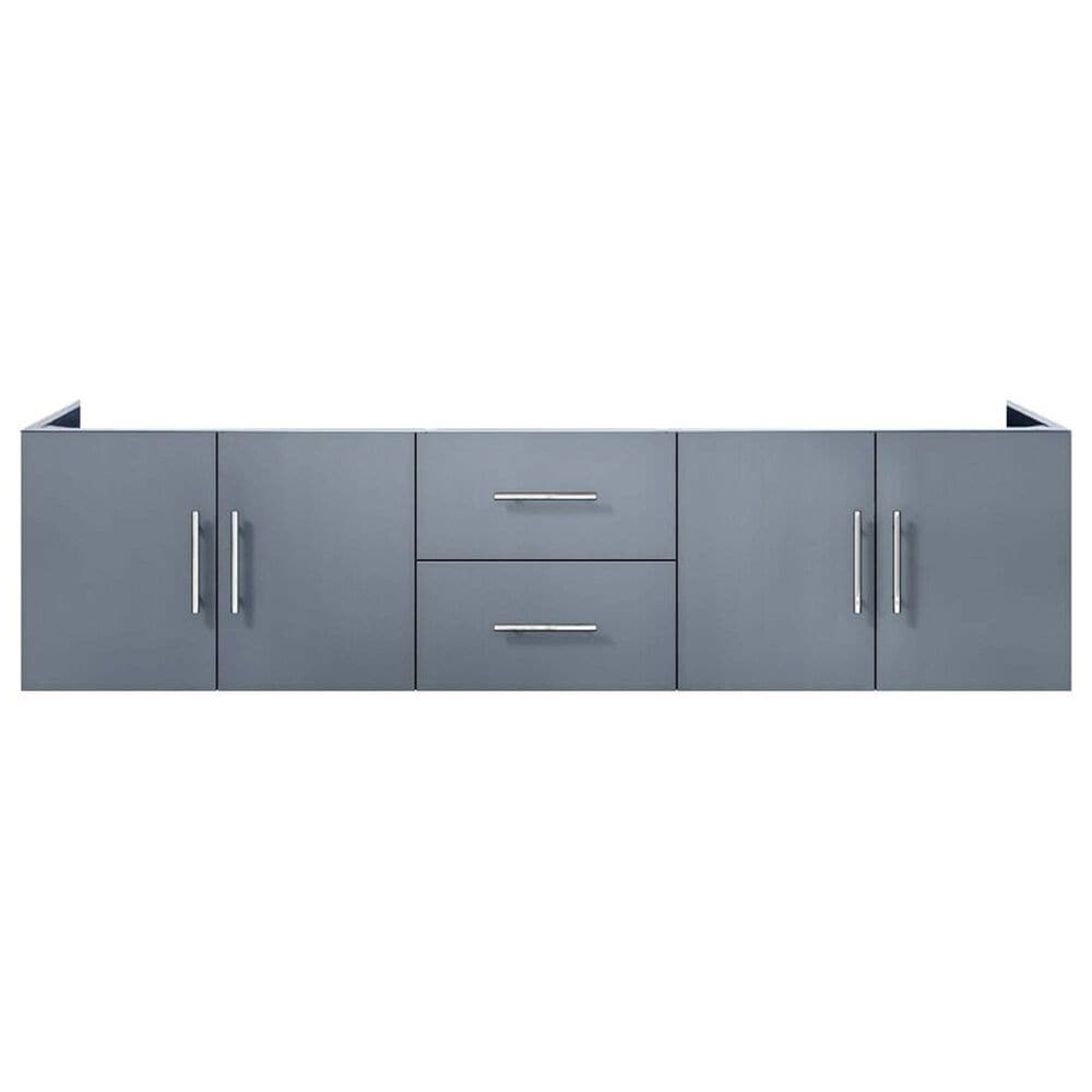 Lexora Home Geneva 72&quot; Double Bathroom Vanity in Dark Grey with 2 cm White Carrara Marble Top and Rectangular Sinks, , large