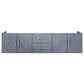 Lexora Home Geneva 72" Double Bathroom Vanity in Dark Grey with 2 cm White Carrara Marble Top and Rectangular Sinks, , large