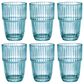 Bormioli Barshine Long Drink Stackable Drinking Glasses in Ice Blue (Set of 6), , large