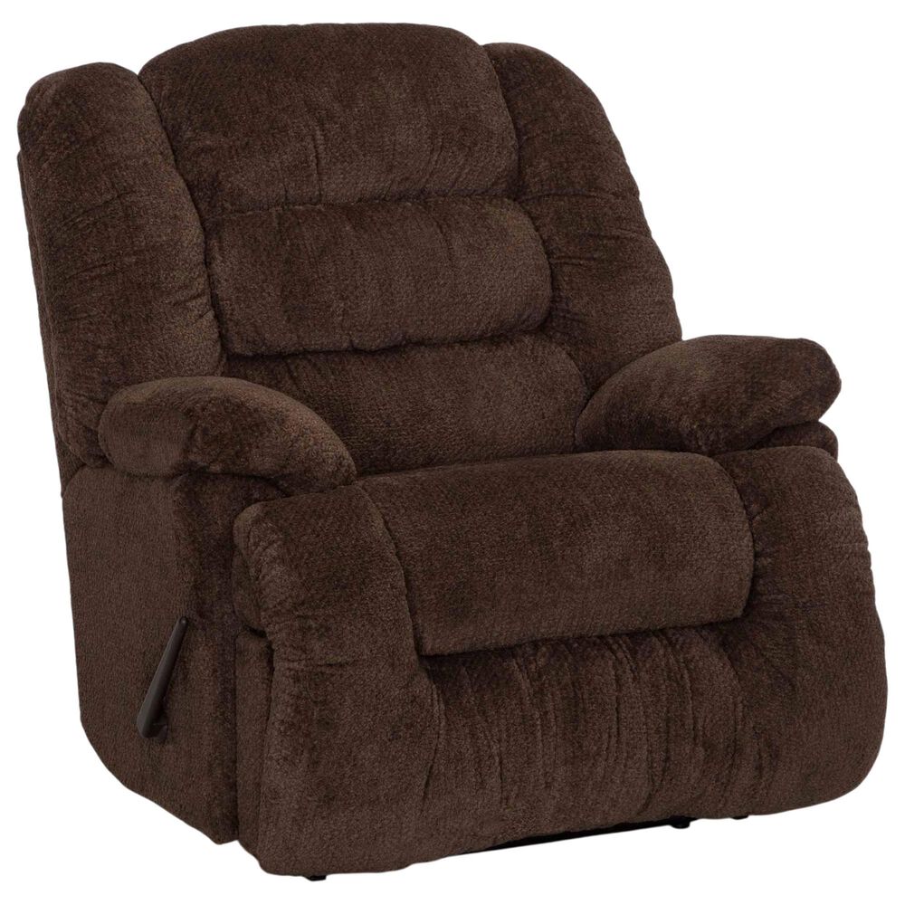 Moore Furniture Everest Oversized Manual Rocker Recliner in Nucleus Fudge, , large