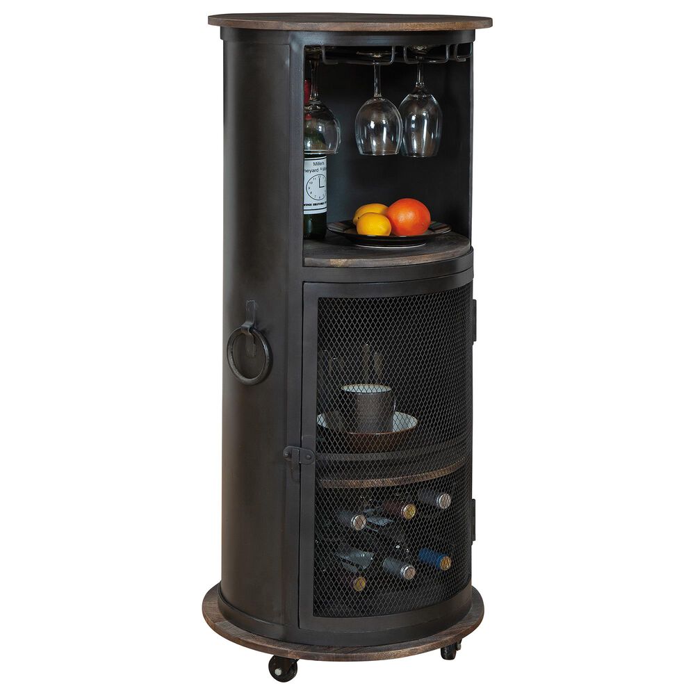 Howard Miller Half Pint Wine & Bar Cabinet in Aged Iron Black, , large