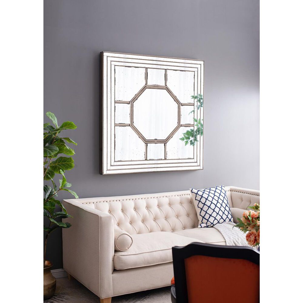 A&amp;B Home Irving Wall Mirror in Sliver and Weathered Gold, , large