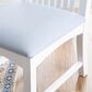 Linon Home Decor Bonnie Side Chair with Light Blue Faux Leather Cushion in White (Set of 2), , large