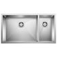 Blanco Precision 33" 70/30 Double Bowl Kitchen Sink in Satin Polished, , large