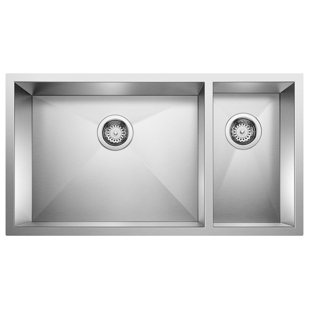 Blanco Precision 33" 70/30 Double Bowl Kitchen Sink in Satin Polished, , large