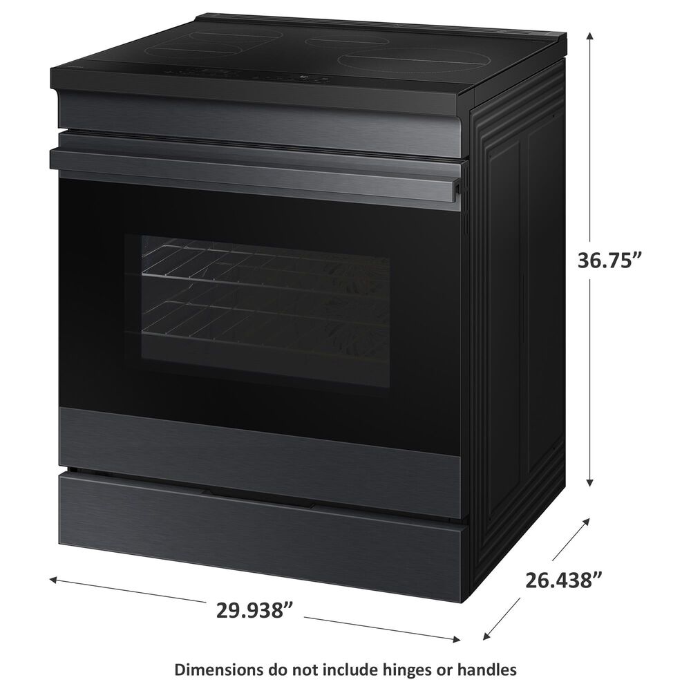Samsung Bespoke Bespoke 6.3 Cu. Ft. Smart Slide-In Induction Electric Range with Ambient Edge Lighting in Matte Black Steel, , large