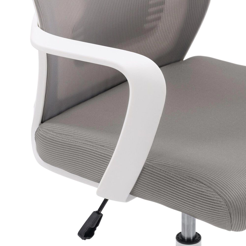 CorLiving Workspace Office Chair with White Frame in Grey, , large