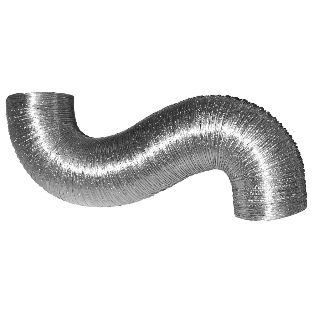 Electric Dryer Duct Kit with 4-Wire Cord, 8' Hybrid Vent Duct and Clamps in Black and Silver, , large