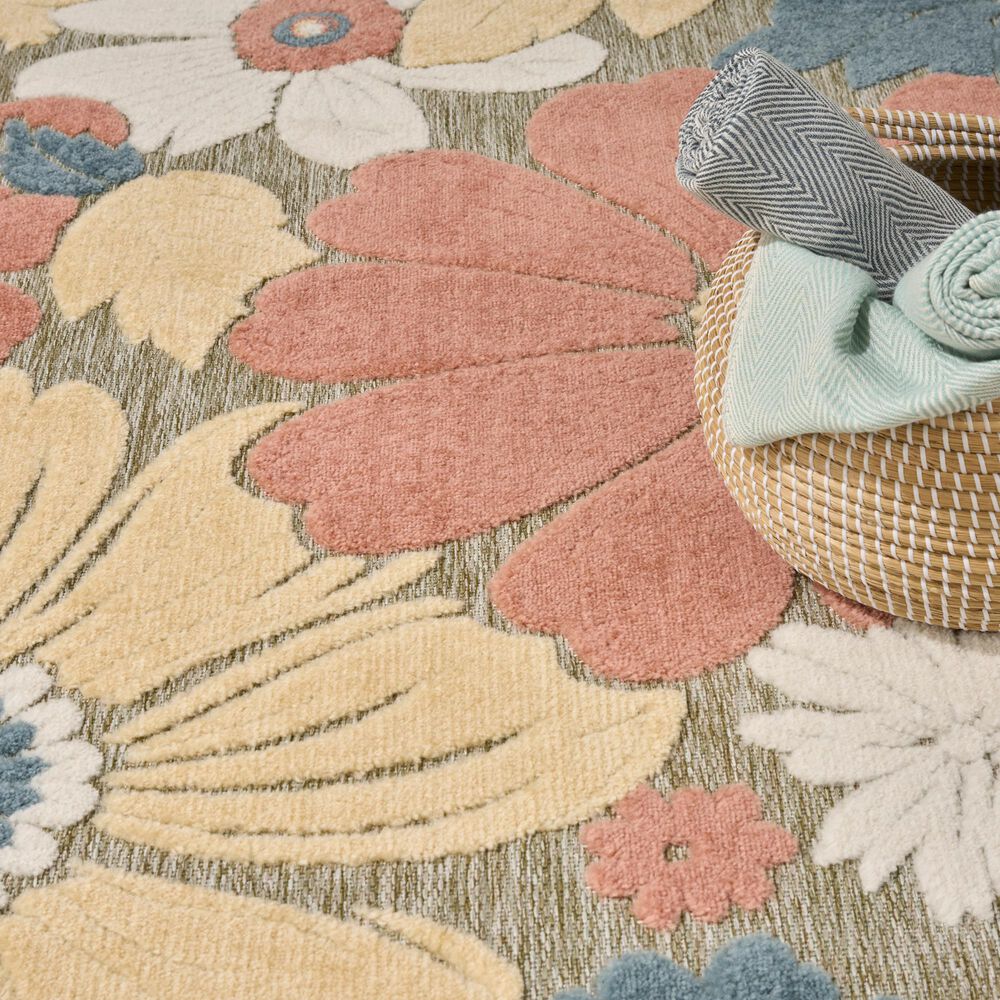 Nourison Aloha Rose 3'6" x 5'6" Indoor/Outdoor Area Rug, , large