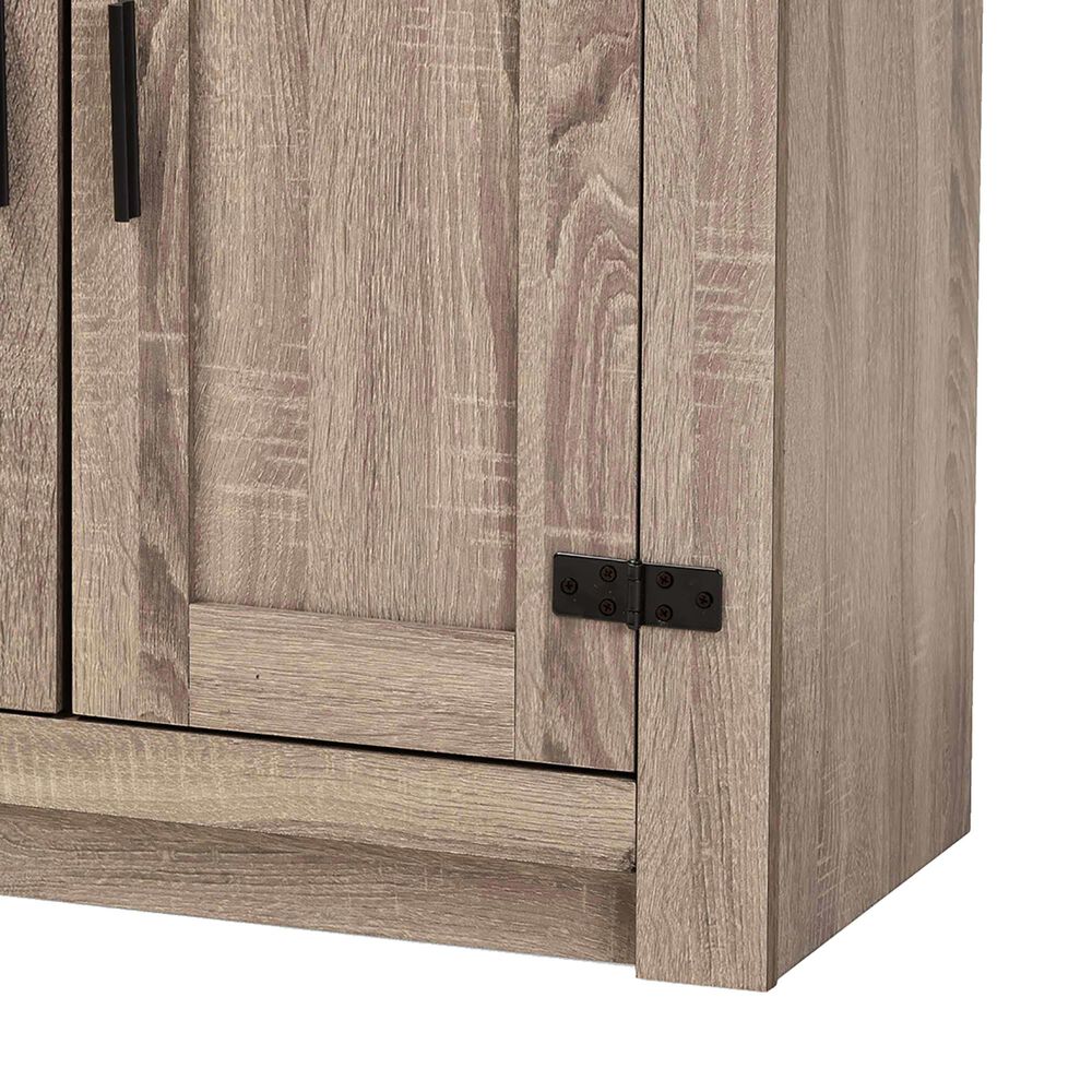 Baxton Studio Bruce 2-Door Shoe Storage Cabinet in Oak Brown, , large