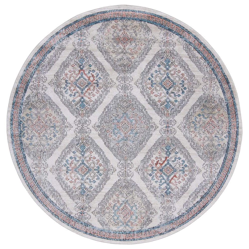 Safavieh Oregon ORE885 6"7" Round Grey and Ivory Area Rug, , large