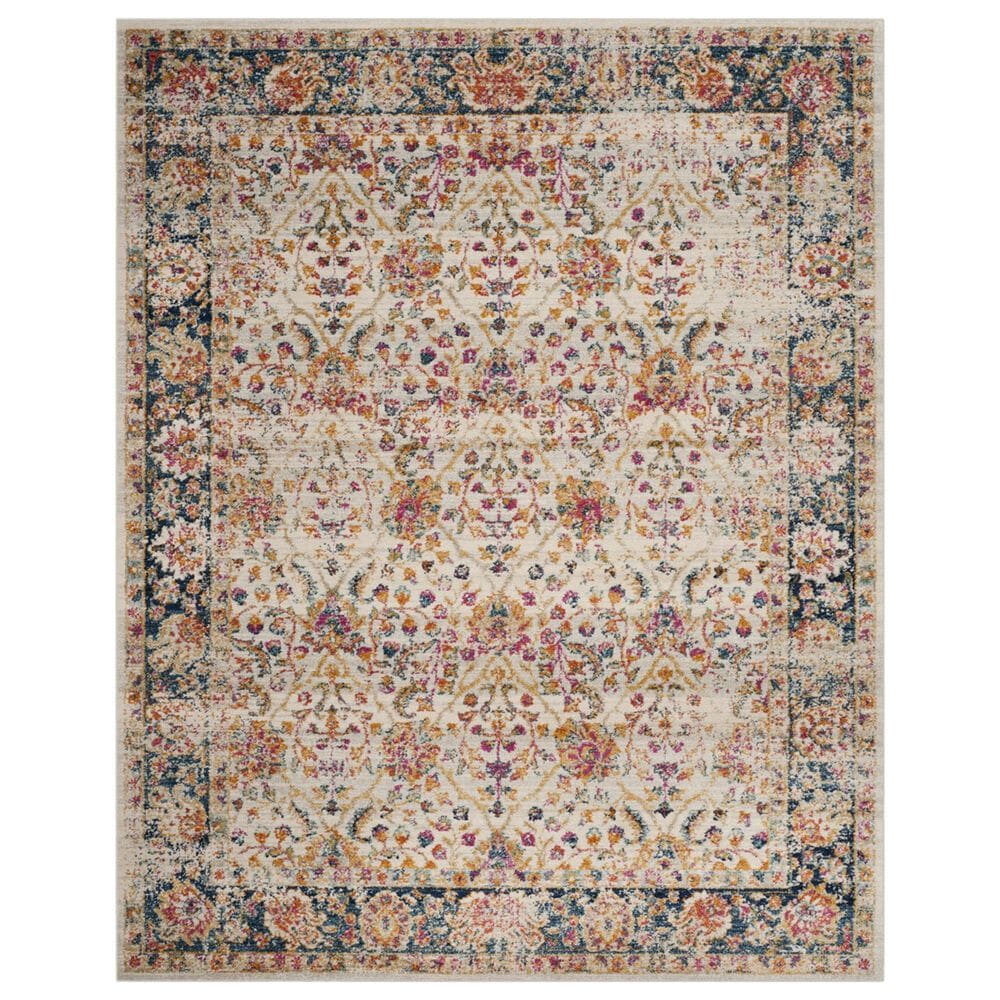 Safavieh Madison MAD609D 10" x 14" Cream and Navy Area Rug, , large