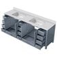 Lexora Home Jacques 84" Double Bathroom Vanity in Dark Grey with 2 cm White Cultured Marble Top and Rectangular Sinks, , large