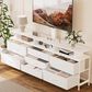HOMLUX 63" 7-Drawer TV Stand with Adjustable TV Mount in Leather White, , large