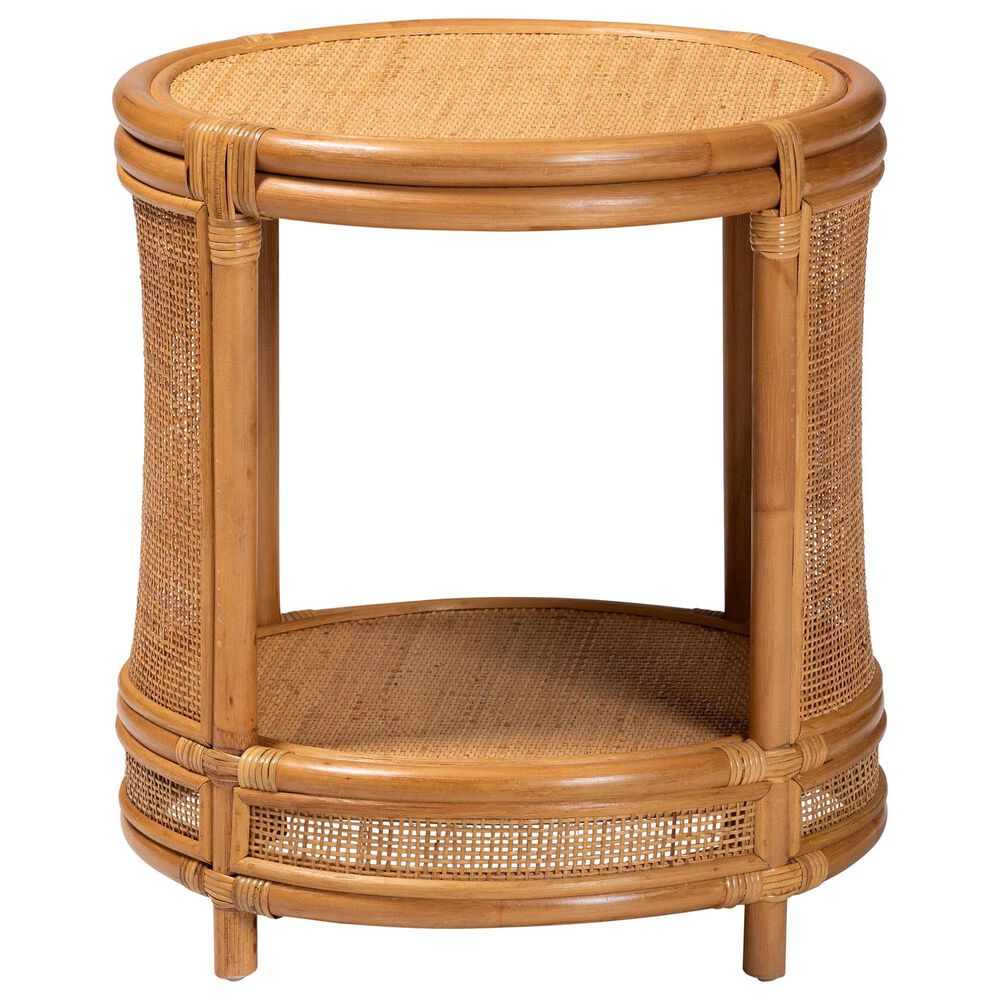 Baxton Studio Louis End Table in Light Honey, , large