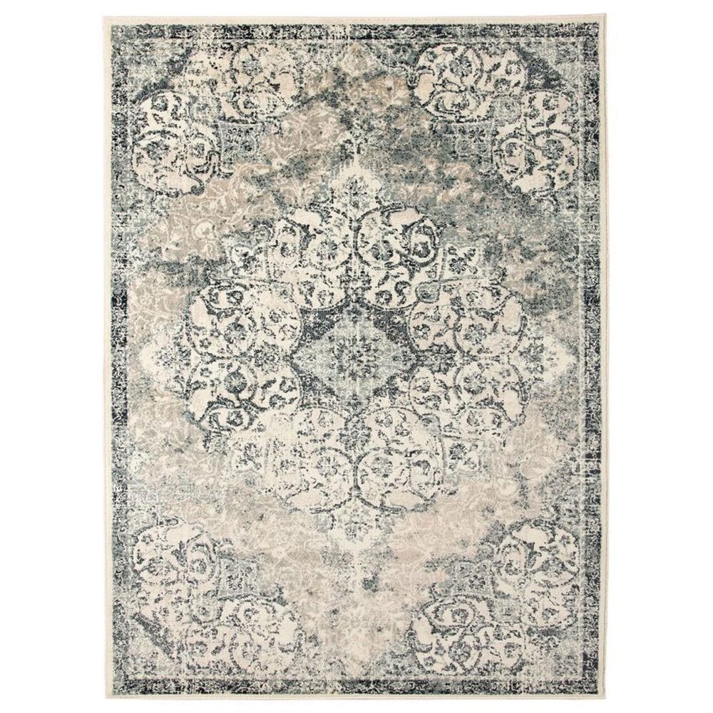Amer Rugs Allure 8"9" x 11"9" Ivory and Blue Area Rug, , large