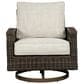 Ashley Paradise Trail Swivel Lounge Chair in Medium Brown (Set of 2), , large