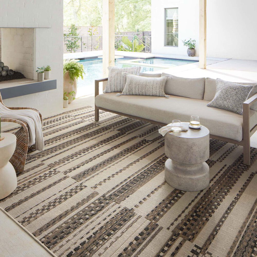 Loloi II Rainier 5&#39;3&quot; x 7&#39;7&quot; Ivory and Taupe Area Rug, , large