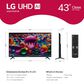 LG 43" Class UA77 4K UHD AI - Smart TV with 2.1 Channel Soundbar System in Black, , large