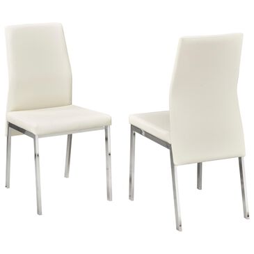Brassex Amber Side Chair in White (Set of 2), , large