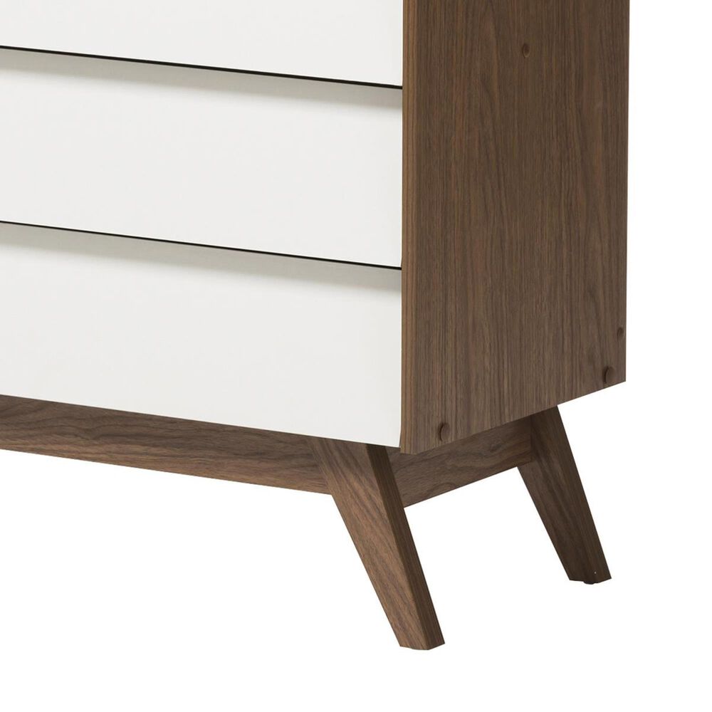Baxton Studio Hildon 4 Drawer Storage Chest in White/"Walnut" Brown NFM