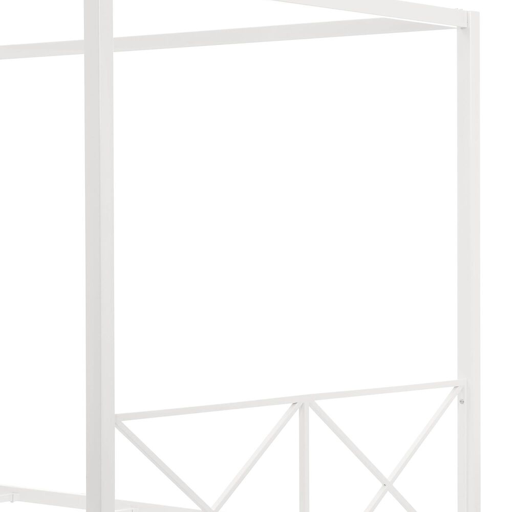Furniture of America Rosadale Queen X-Cross Canopy Bed in White, , large