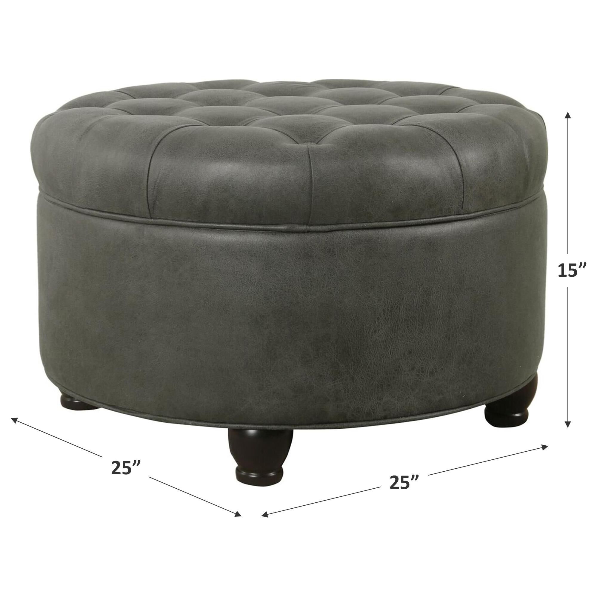 Gray faux hot sale leather ottoman