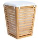 Household Essentials Slatted Hamper with Cushioned Lid and Removable Bag in Natural, , large