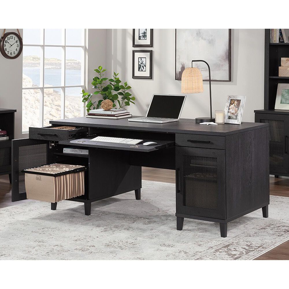 Sauder Tiffin Line Executive Desk in Raven Oak, , large
