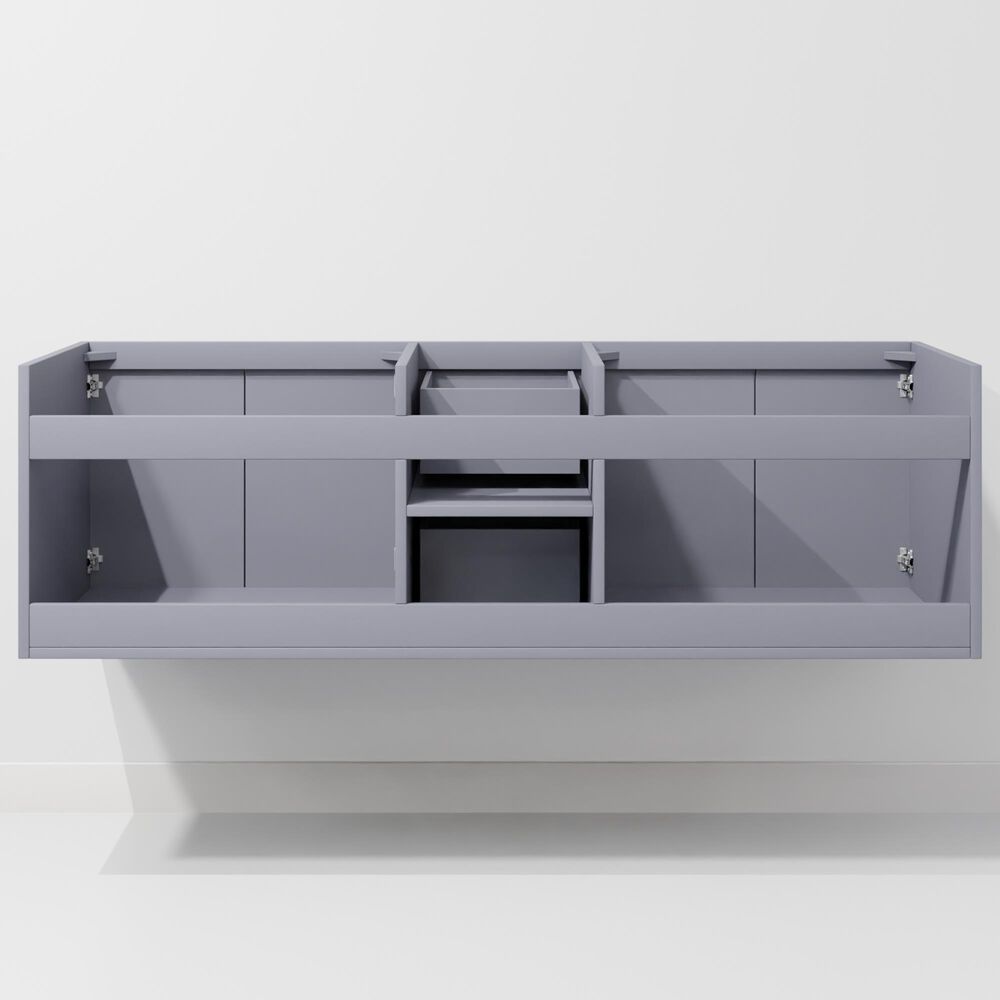 Lexora Home Geneva 60" Double Bathroom Vanity in Dark Grey with 2 cm White Cultured Marble Top and Rectangular Sinks, , large