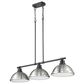 Golden Lighting Duncan 3-Light Pendant with Pewter Shade in Matte Black, , large