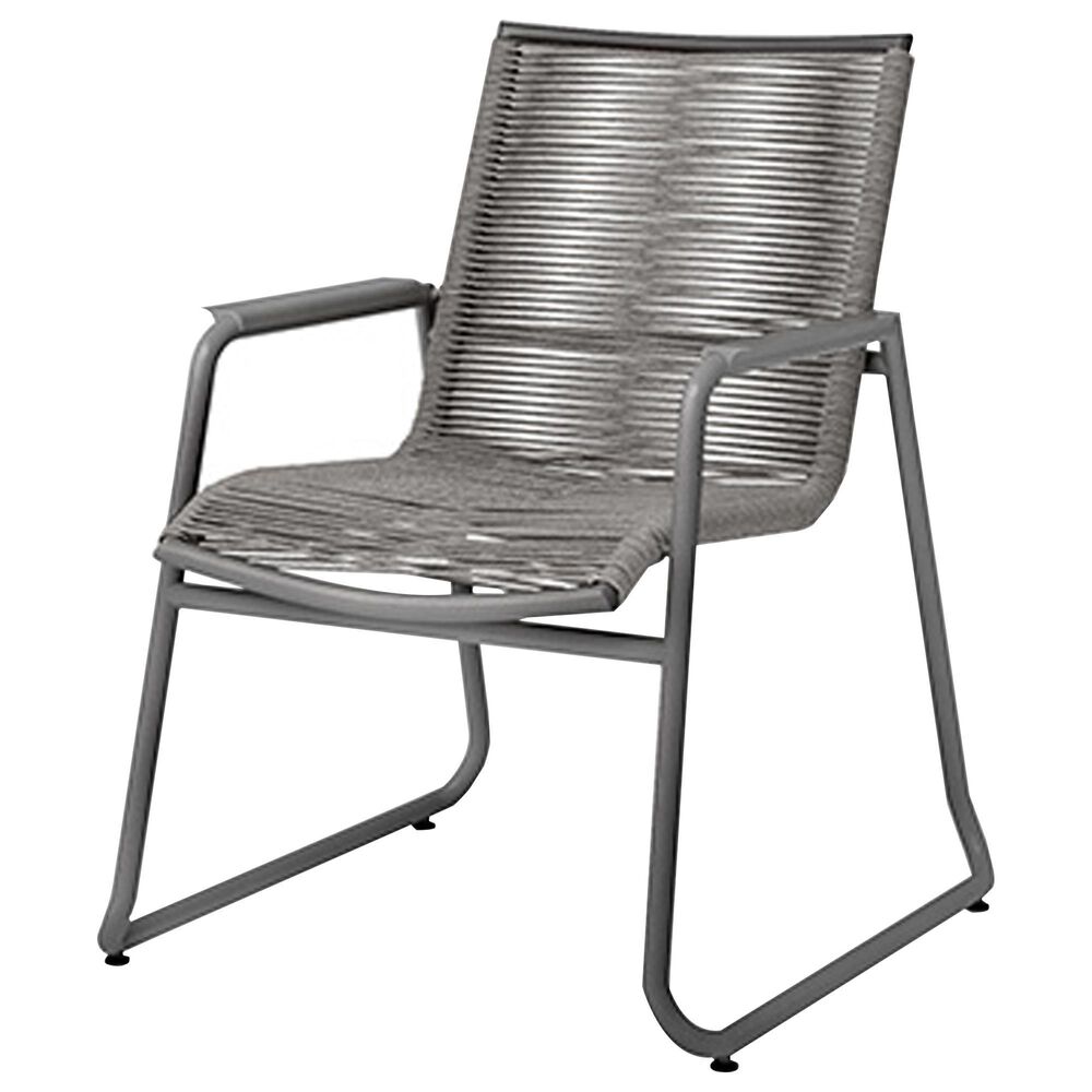 Ebel Outdoor Furniture Cabana Patio Arm Chair in Fog and Graphite, , large