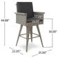 Hearth and Haven Outdoor Swivel Bar Stool in Dark Grey, , large
