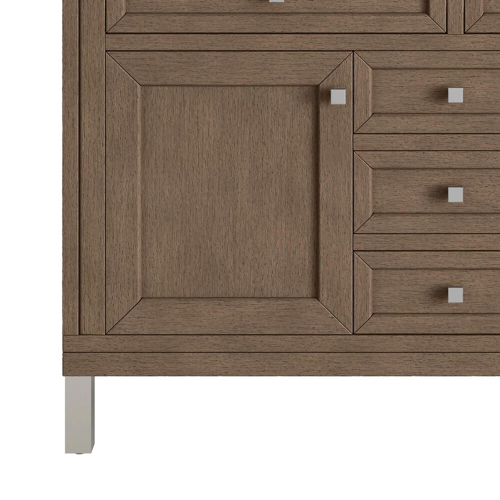 James Martin Vanities Chicago 48&quot; Single Bathroom Vanity in Whitewashed Walnut with Single Hole 3 cm White Zeus Quartz Top and Rectangular Sink, , large