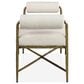 Furniture of America Lalia Hammered Metal Upholstered Bench in Matte Gold, , large