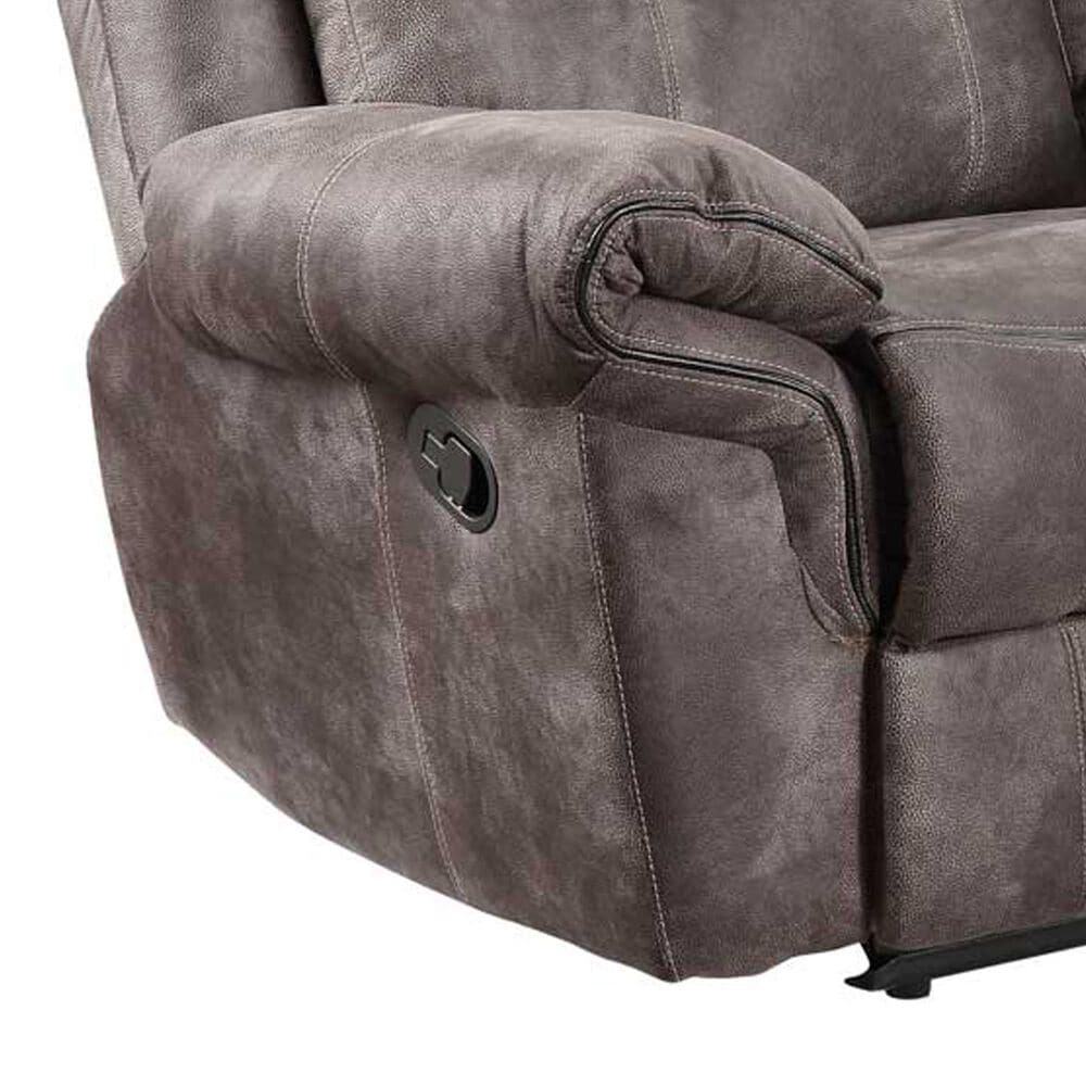 Steve Silver Nashville Manual Glider Recliner Console Loveseat in Grey, , large