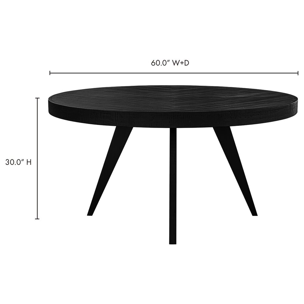 Moe&#39;s Home Collection Parq 60&quot; Round Dining Table in Black - Table Only, , large