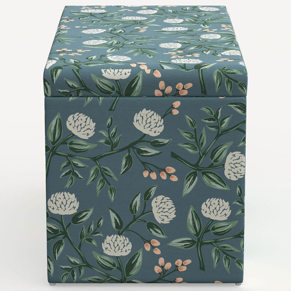 Rifle Paper Co Crafted by Cloth &amp; Company Willie Storage Bench in Peonies Emerald, , large