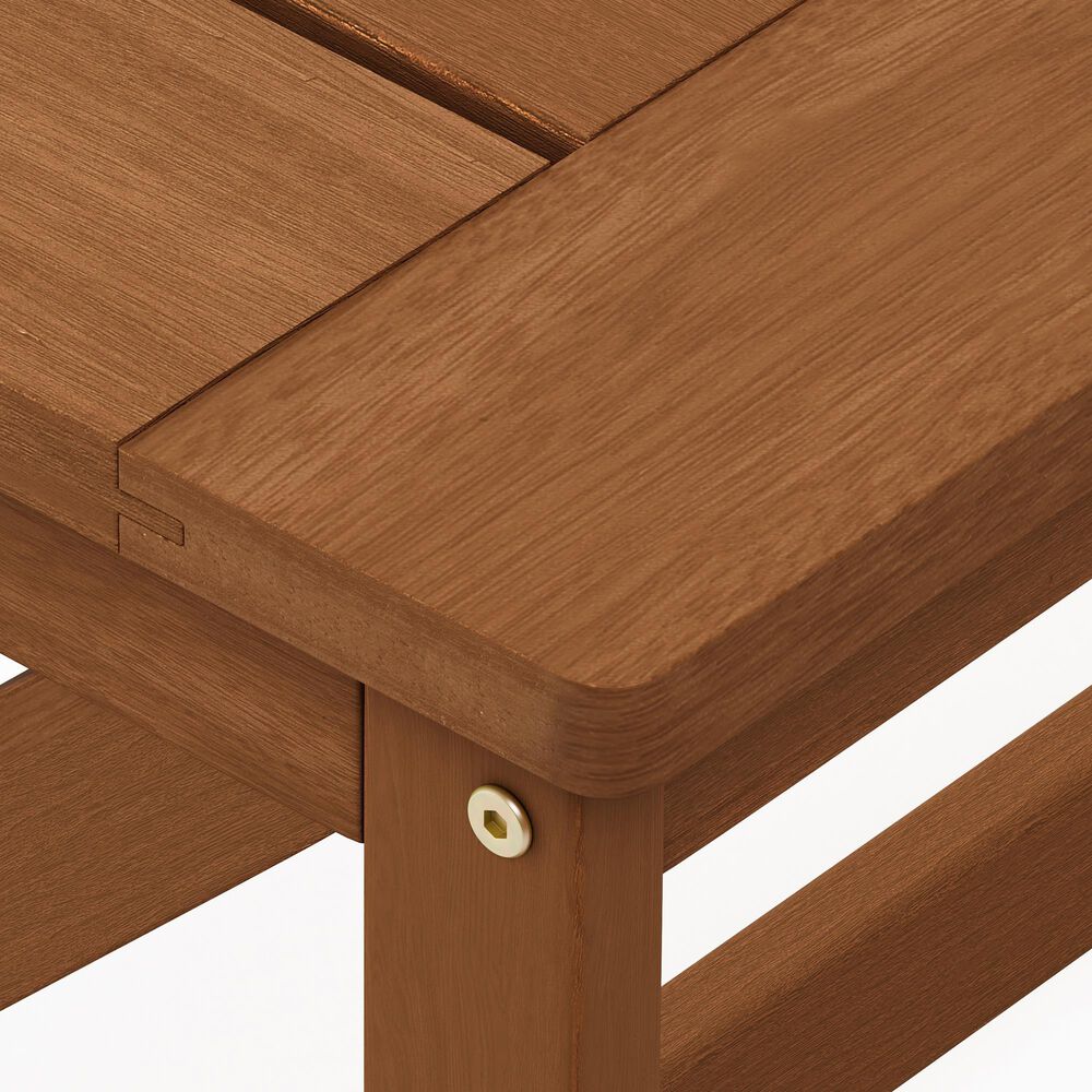 HOMLUX Patio Coffee Table with X Leg in Teak Oil, , large