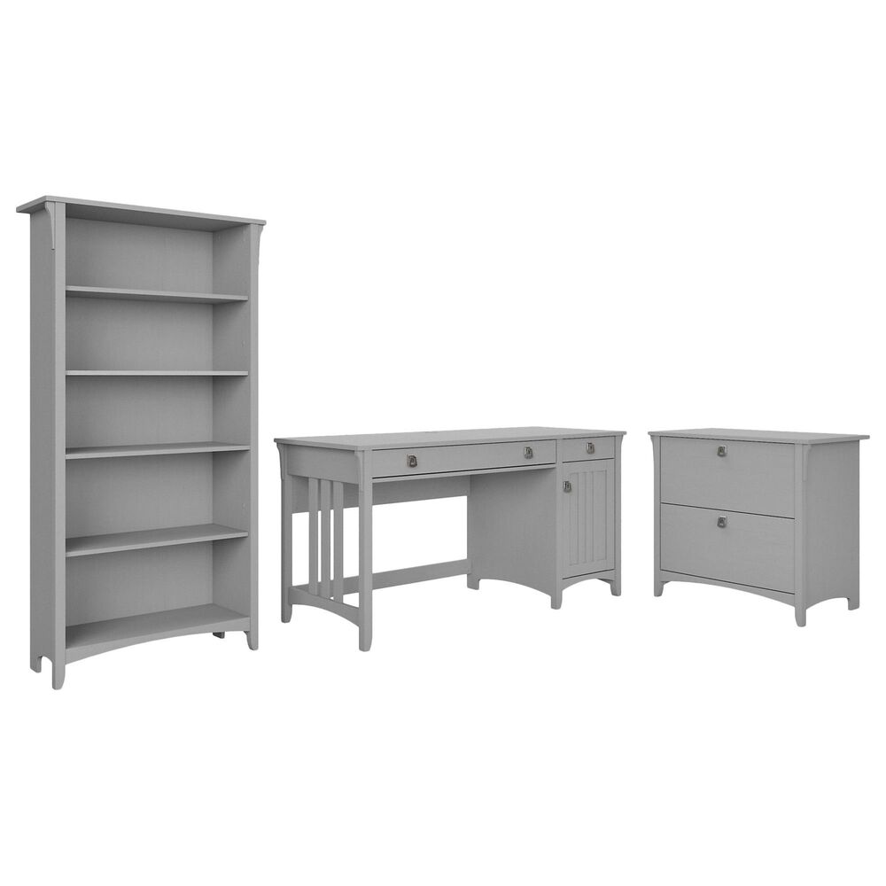 Bush Salinas 3 Piece Office Desk Set in Cape Cod Gray Nebraska