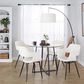 LumiSource Margarite Contemporary Dining/accent Chair in Black Metal and White Faux Leather by LumiSource - Set of 2, , large