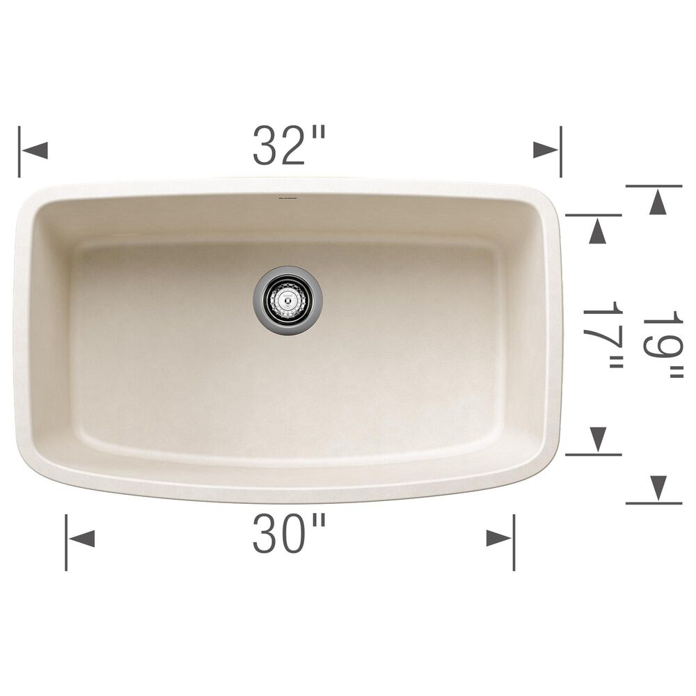 Blanco Valea 32&quot; Super Single Bowl Kitchen Sink in Soft White, , large