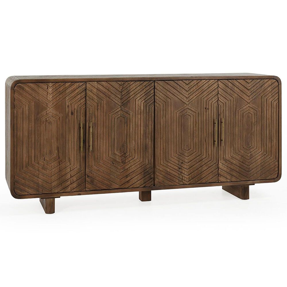 Classic Home Holmes Mango Wood 4-Door Buffet in Artisan Brown, , large