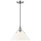 Golden Lighting Orwell 1-Light Wide Large Pendant with Opal Glass Shade in Pewter, , large